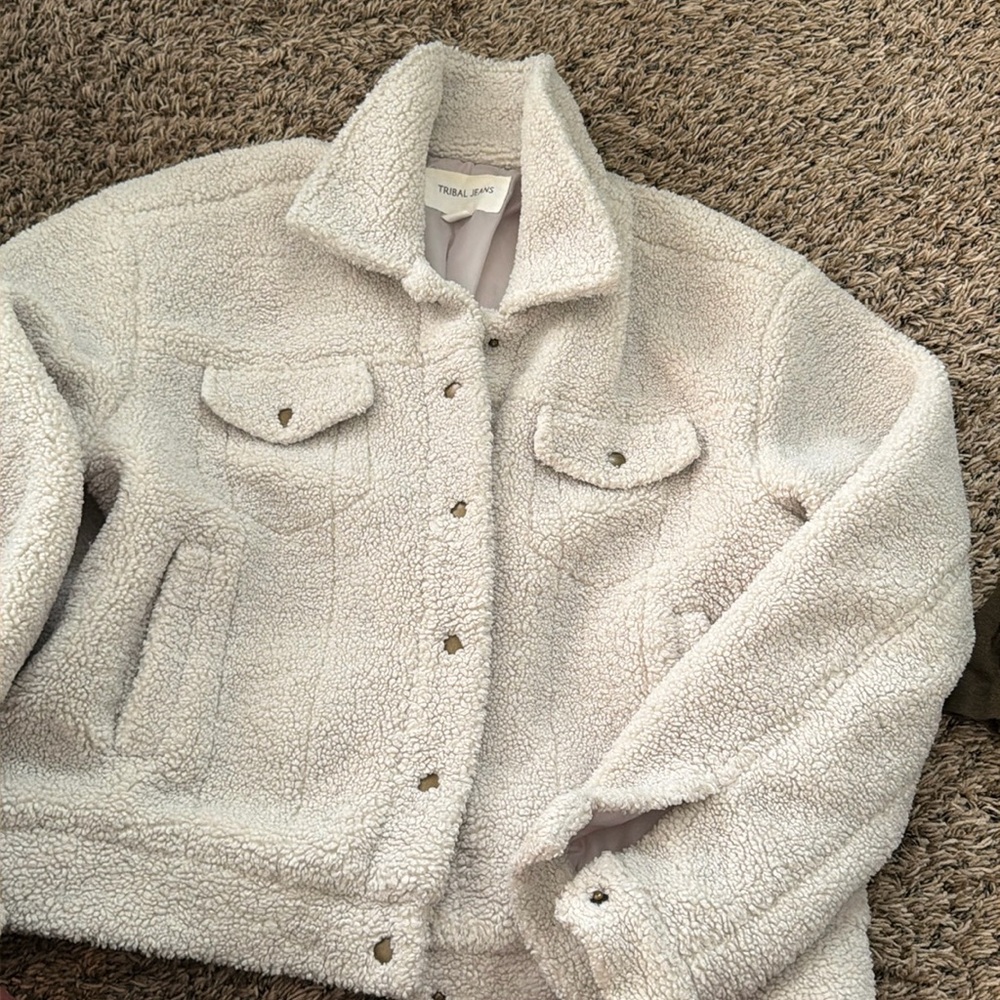 Tribal jeans teddy jacket